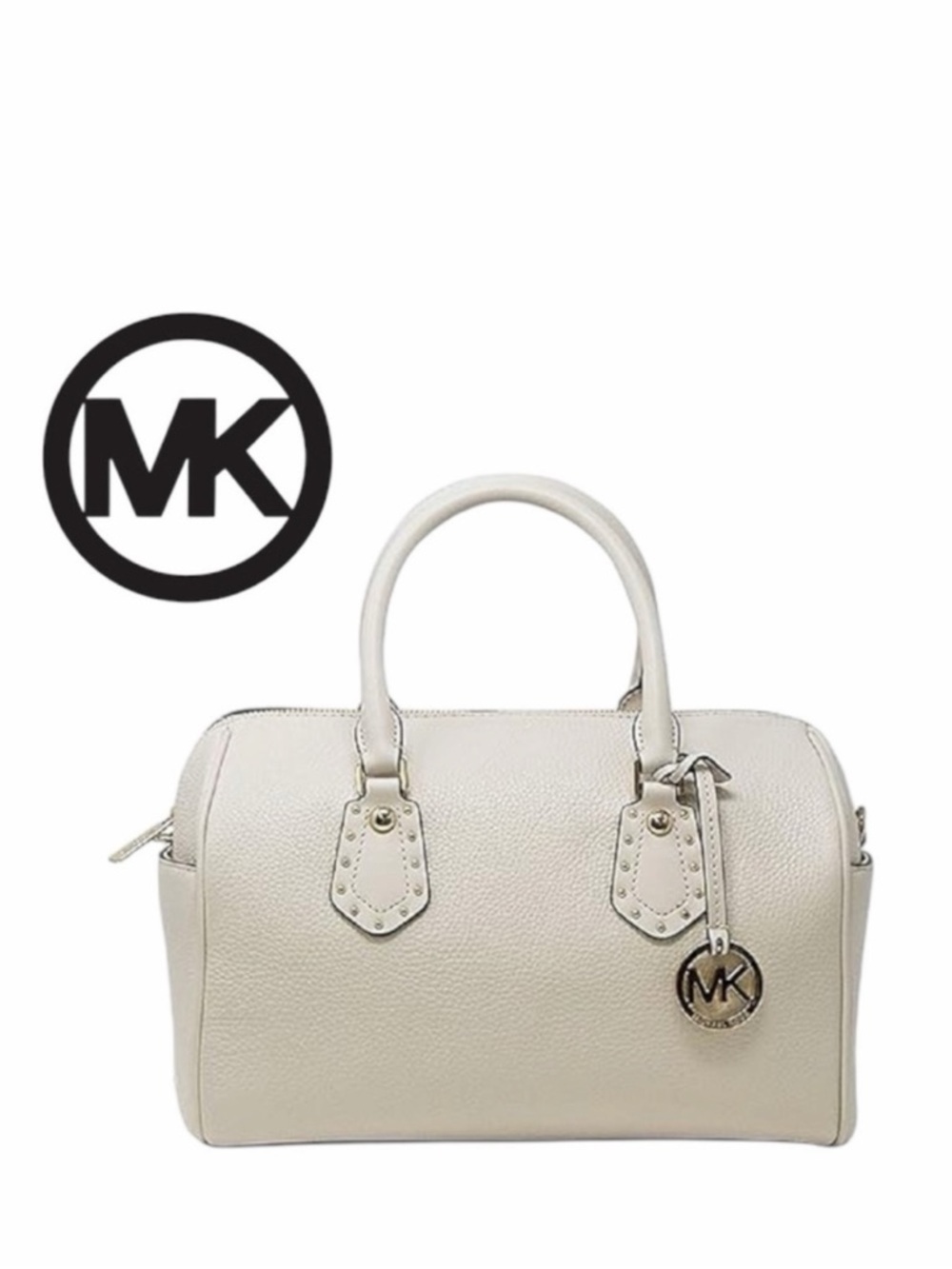 Michael Kors Large Pebbled Ecru Leather Aria‎ Satchel